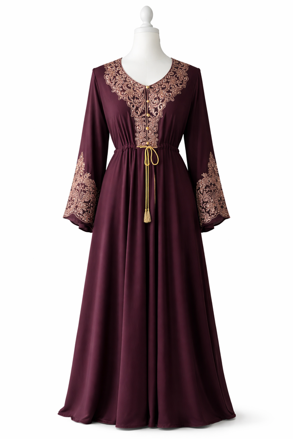 Signature Embroidered Flare Abaya